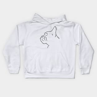 French Bulldog silhouette outline Kids Hoodie